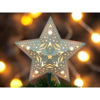 13, 5 "Plug-In Beleuchtete Glitter Stern Baumspitze Weihnachtsbaumspitze 10 Lichter von AllYearRoundByAmy