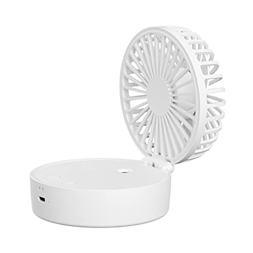 Allayu 2000mAh Lüfter Desktop Klimaanlage Luftbefeuchter Nachtlicht Dreifach Einstellbarer Akku Ventilador Reisen im Freien, Weiß von Allayu