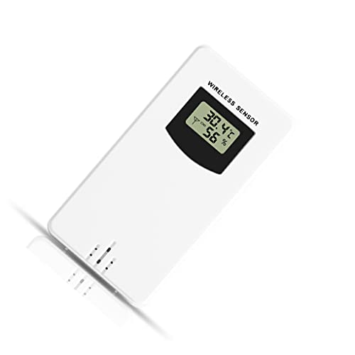 Allayu 3378 Wetterstation, kabelloser Sensor, Wecker, Temperatur, Luftfeuchtigkeit, bunter Bildschirm, Barometer, EU/, Sender von Allayu