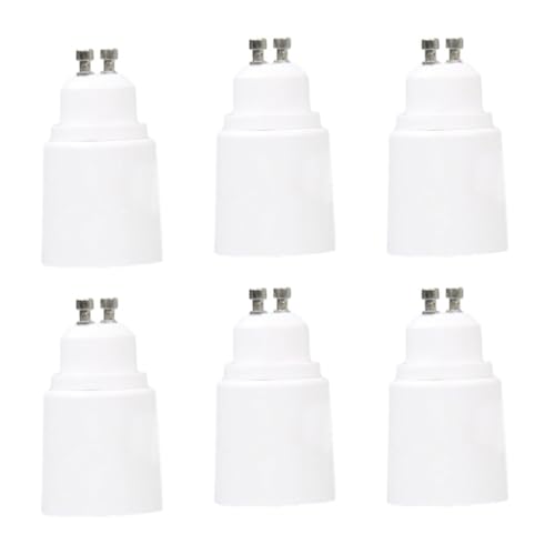 Allayu 6X einfach zu montierender GU10 zu E27 Lampensockel Adapter Konverter, zuverlässiger und flammhemmender Sockel Konverter für Licht von Allayu