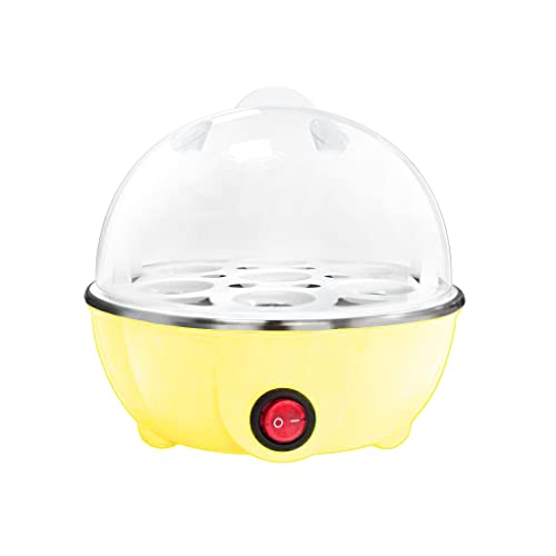 Allayu 7 Eierkocher, schnell aufheizender Dampfgarer, automatische Abschaltung, Kochutensilien, rosa/doppelt, Gelb/Einzelschicht von Allayu