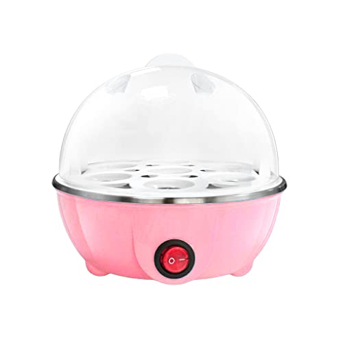 Allayu 7 Eierkocher, schnell aufheizender Dampfgarer, automatische Abschaltung, Kochutensilien, rosa/doppelt, Rosa/Einzelschicht von Allayu