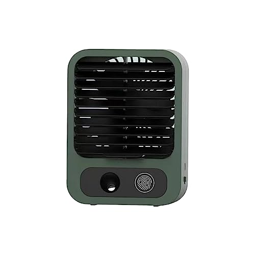 Allayu Desktop Lüfter Kühlgerät Luftkühler Büro bürstenloser Motor wiederaufladbarer Nebelspray 3 Geschwindigkeiten Komfort Mini Lüfter, Grün von Allayu