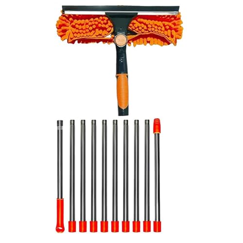 Allayu Fensterreiniger Set, ausziehbare Stange mit 10 teiliger Verlängerung, 4,5 m, Fensterglas Abzieher Reinigungsset – ausgestattet von Allayu
