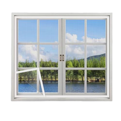 Allayu Fliegennetz Fenster 130 X 150 Cm Selbstklebende Insektenschutz Mesh Wrapping Einfache Installation Insektenschutz Fenster Mesh Metall, Weiß, 130x150cm von Allayu