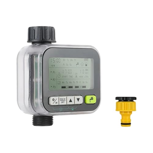 Allayu Intelligenter zeitgesteuerter Gartenbewässerungsregler mit Regensensor Garten Intelligentes Sprinkler Bewässerungssystem ABS, Transparenter Europäer von Allayu