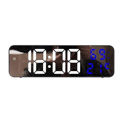 Allayu LED Timer 15 große Uhr – klassische zwei Leistungsoptionen, automatische Dimmung, Wandmontage oder Desktop Platzierung, ABS, Schwarz+Weiß+Blau von Allayu