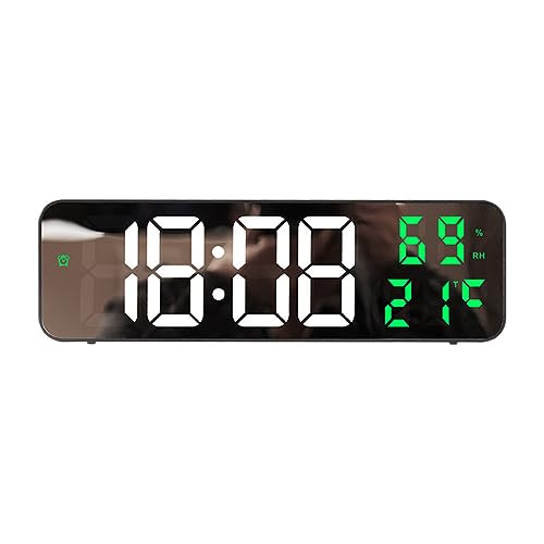 Allayu LED Timer 15 große Uhr – Klassische Zwei Leistungsoptionen, automatische Dimmung, Wandmontage oder Desktop Platzierung, ABS, Schwarz+Weiß+Grün von Allayu