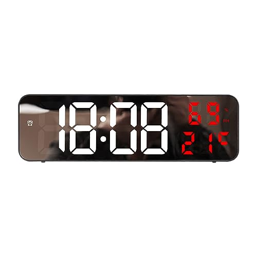 Allayu LED Timer 15 große Uhr – klassische zwei Leistungsoptionen, automatische Dimmung, Wandmontage oder Desktop Platzierung, ABS, Schwarz+Weiß+Rot von Allayu