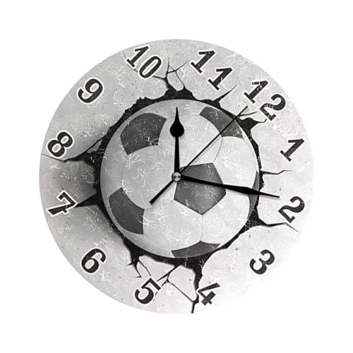 Allayu Leise, Nicht tickende Kunstmalerei Uhr, leicht zu lesen, Zeitlose und langlebige Konstruktion, Fußball Wanduhr aus Acryl Allayu Leise, Nicht tickende Kunstmalerei Uhr, leicht zu lesen, Zeitlose und langlebige Konstruktion, Fußball Wanduhr aus Acryl von Allayu