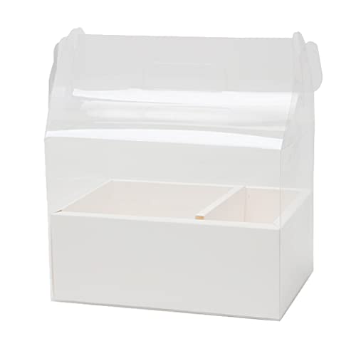 Allayu PVC Geschenkbox Süßigkeiten Kuchen mit Griff Blumen Aufbewahrungsboxen Dekor Party Favor Requisiten Versorgung Verlobungsfeier, Weiss von Allayu