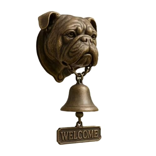 Allayu Retro Tier Willkommen Türklingel Inu Willkommen Glocke Haustier Eingang Handgefertigtes Material Langlebige Hundeliebhaber Dekoration, Bulldogge Allayu Retro Tier Willkommen Türklingel Inu Willkommen Glocke Haustier Eingang Handgefertigtes Material Langlebige Hundeliebhaber Dekoration, Bulldogge von Allayu
