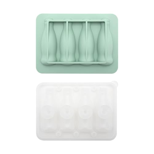 Allayu Spülmaschinenfester Eiswürfelbehälter in Cola Form, praktische Reinigungsmöglichkeit, wiederverwendbares Silicagel, Flasche zur Herstellung von Eis am Stiel, Grün von Allayu