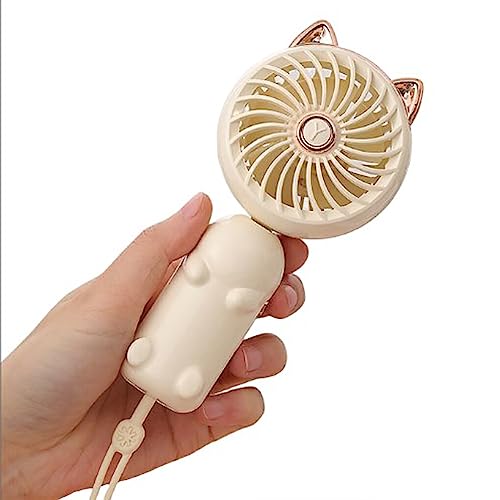 Allayu Tragbarer Desktop Ventilator für das Büro, tragbarer Mini Ventilator, Wohnzimmer, wiederaufladbarer Kühler, Reisen, Rucksackreisen, Outdoor Zubehör, Weiß Typ 1 von Allayu