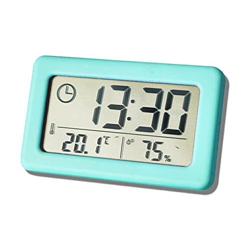 Allayu Wecker, Temperatur, Luftfeuchtigkeit, LCD Digitalanzeige, tragbares Hygrometer, Schlafzimmer, Dekoration, Kalender, Blau von Allayu