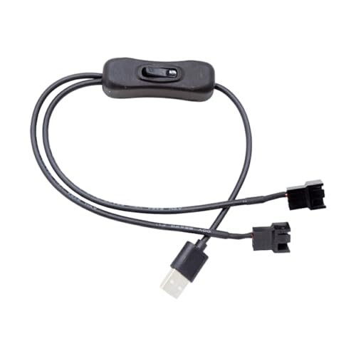 Allayu Zuverlässiges USB Lüfter Stromversorgungskabel, kompatibel mit Mehreren Geräten, kompakte Größe, 1 bis 2 USB Kabel zum Computergehäuse Lüfter von Allayu