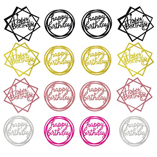 Allazone 16 Stück Kuchen Topper Happy Birthday Cake Topper Cupcake Topper Cupcake Dekoration für Geburtstag KuchenDekorationen von Allazone