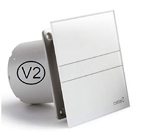 CATA E-120 G B (V2) Standard leise Ventilator Bad-Lüfter 120 mm Glasfront 210 m/h Kugellager (Ø120 Standard mit Rückschlagventil) von Allcata