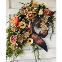 Sommer/Everyday Holz Blumen Pferde Wand Kunst Oder Tür Aufhänger - Welcome Home Eintrag Weg Kranz Geschenk Zum Muttertag von Alldesignsequine