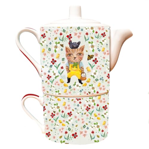 Allen Designs Country Cat Tea For One, height 16.5cm von Allen Designs