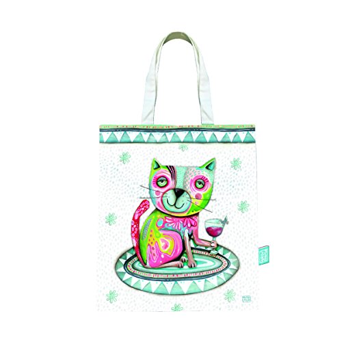 Allen Designs Deco Tasche, Design Katze, Stoff, Mehrfarbig, 38 x 44 x 44 cm von Allen Designs