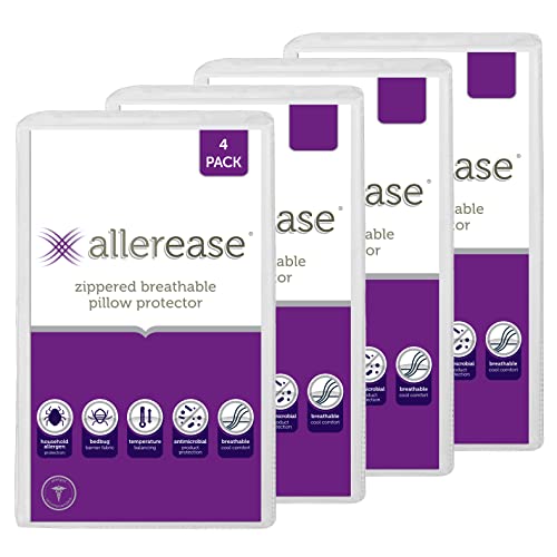 Aller-Ease Ultimate Pillow Protector Ultimativer Kissenschutz, 88% Polyester, Weiß, 4 Pack von Aller-Ease