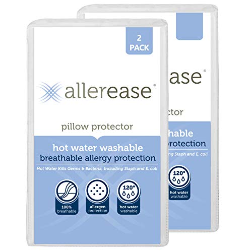 Aller-Ease heißem Wasser waschbar Reißverschluss Kissen Displayschutzfolie, Polyester-Mischgewebe, weiß, King Size von Aller-Ease