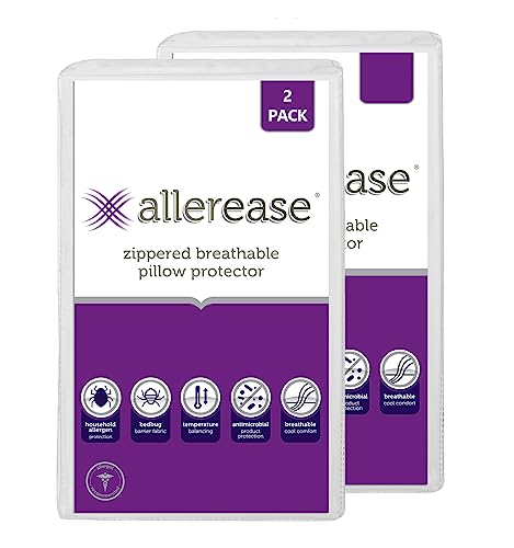 Aller-Ease Ultimativer Kissenschutz, 88% Polyester 12% Nylon, Weiß, 2 Pack, 2 von Aller-Ease