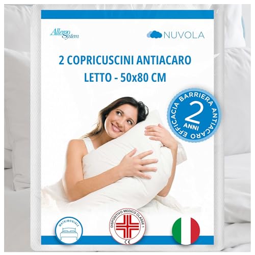 Allergosystem 2er Set Anti-Milben Wolken Kissenbezug, Polyester, weiß, 50 x 80 cm, 2 von Allergosystem