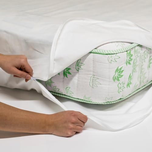 Allergosystem Matratzenschoner, milbendicht, für Einzelbett, Baumwolle, mit Reißverschluss, 90 x 200 cm und Kissenbezug 50 x 80 cm, Medizinprodukt, milbendicht und hypoallergen, hergestellt in von Allergosystem