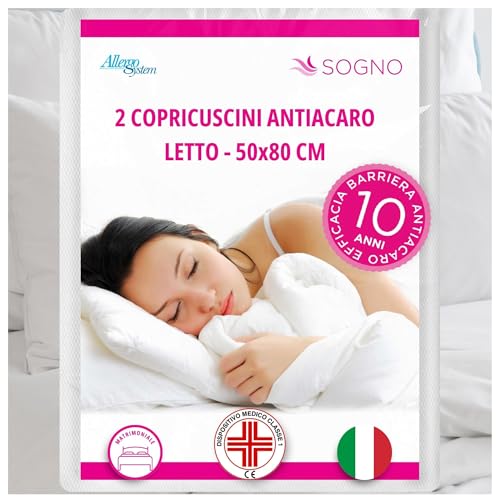 Allergosystem Set 2 Stück Kissenbezug Milbenschutz, 50 x 80 cm, Polyester von Allergosystem