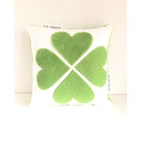 Glückskissen Kleeblatt 20 Zeichen 25cm X Personalisiert Gute Besserung Zur Genesung Geschenk Krankheit Glück Wünschen Schulabschluss von AllerhandausdemLand