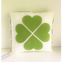 Kissen Glücksbringer 60 Zeichen Kleeblatt Groß 30 X cm Genesung Mit Namen Krankheit Glück Gute Besserung Personalisiert von AllerhandausdemLand
