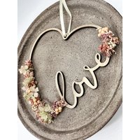 Trockenblumenkranz | Türkranz Wandkranz Love Herzkranz von AllerleiLiebe