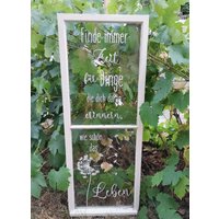 Aufkleber " Finde Immer Zeit" Deko-Fenster | Fensterspruch Altes Fenster Gartendeko von AllerleivomLand