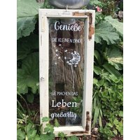 Aufkleber " Genieße Die Kleinen Dinge" Deko-Fenster | Fensterspruch Altes Fenster Gartendeko von AllerleivomLand