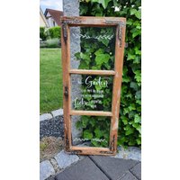Aufkleber "Mein Garten" Deko-Fenster| Fensterspruch | Altes Fenster Gartendeko von AllerleivomLand