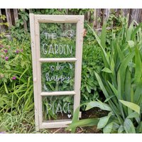 Aufkleber "The Garden Is My Happy Place" Fensterspruch | Altes Fenster Gartendeko von AllerleivomLand