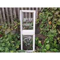 Aufkleber " Winterzauber" Deko-Fenster | Fensterspruch Altes Fenster Gartendeko von AllerleivomLand
