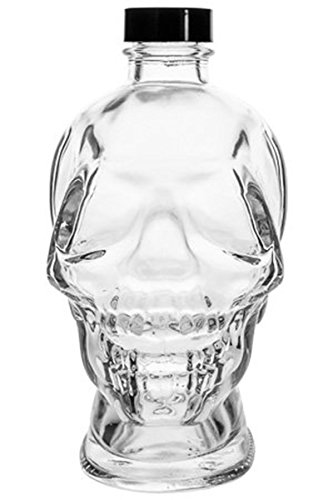 Schädel Karaffe Glas Glasflasche Schnapsflasche Totenkopfdesign für Whisky Rum Cognac 700 ml von AllesAusGlas