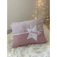 Geburtskissen Namenskissen Kissen Set Geburtsset Geburt Taufe Geschenk Personalisiert Waffelpique von AllesausliebeByInka