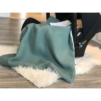 Waffelpique Fleece Babydecke Geburtsdecke Kuscheldecke Decke Babysafe Geburt Mit Namen Personalisierte Taufgeschenk Baby von AllesausliebeByInka