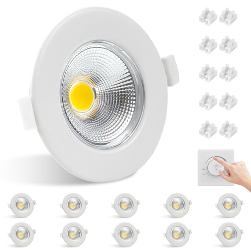 Allesgute 10er LED Einbaustrahler 230V Dimmbar Weiße Einbauleuchten Flach 10W 850LM Led Spot 4000K Neutralweiß Einbauspots 65-85mm Lochmaß für Schlafzimmer Küche Wohnzimmer von Allesgute