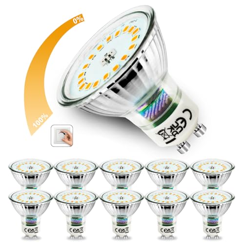 Allesgute GU10 LED Warmweiss 5W Dimmbar LED Lampe Glas Glühbirnen 700lm LED Birnen Ersetzt für 45W Halogen Leuchtmittel 230V Abstrahlwinkel 120°, 10er pack von Allesgute