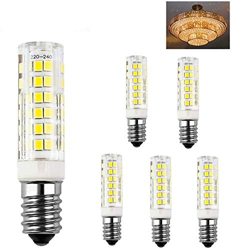 Allesgute E14 LED Kaltweiss 7W 680 Lumens 6000K LED Birnen Ersetzt 60W Halogenlampen, E14 Mini Glühbirne 230V Nicht Dimmbar, 360°Abstrahlwinkel -5er Pack von Allesgute