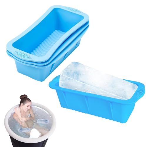 Eiswürfelform 4 Stück, EiswürfelbehäLter Groß 1,3kg, Eiswürfelform Eisbadc, Wiederverwendbarer Silikon Eiswürfelforms, Eiswürfelform für Eisbad für Kaltbad Oder Kühler von Alleshelfer