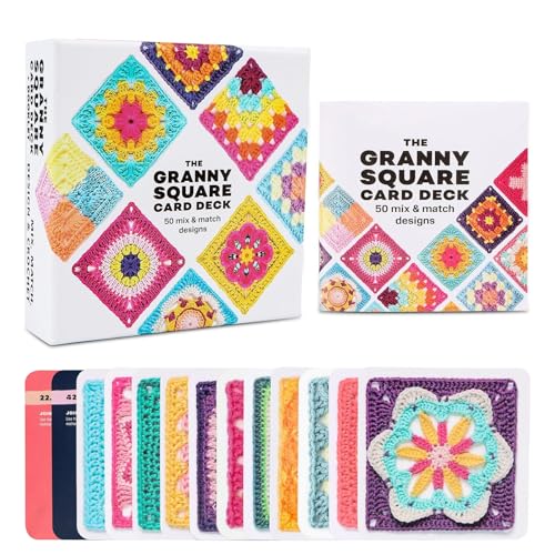 Granny Square HäKel-Karten 50 Stück, Granny Square, Granny Square Spanner,Granny Squares HäKeln Buch, Granny Square HäKel-Karten, Geeignet für AnfäNger Kommt Mit Broschüre von Alleshelfer