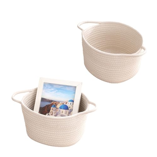 Aufbewahrungskorb Mini 2er Set,Korb Badezimmer,Organizer Patch,Korb Geflochten Aufbewahrung,Stiftebox Schreibtisch,Schreibtischorganizer von Alleshelfer