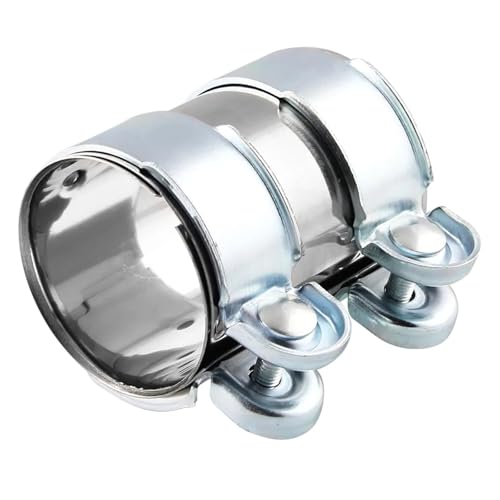 Auspuffschelle Rohrverbinder, Edelstahl Rohrverbinder Ø55mm, Doppelschelle Auspuff Abgasanlage, Abgasanlage Universal 95 mm Länge (Ø 55mm / L: 95mm) von Alleshelfer