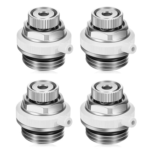 Automatisches Entlüftungsventil, Automatischer Entlüfter Heizung 1/2, Heizkörper Entlüfter Heizung für Messing Selbstentlüftendes Kühlerventil, Automatische Heizkörperentlüfter (Silber-4pcs) von Alleshelfer